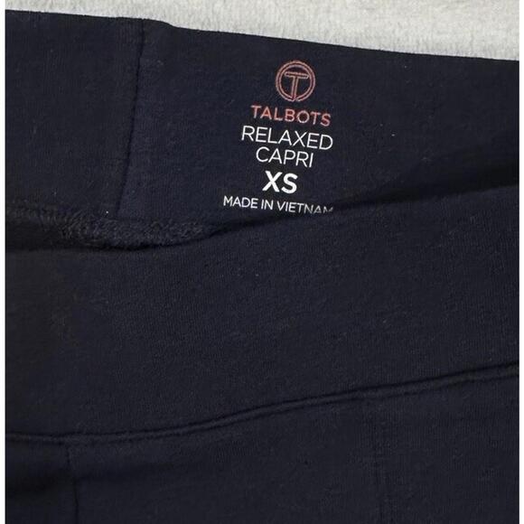 Talbots Pants - T By Talbots XS Modal French Terry Relaxed Capri Pants Navy Blue Womens Knit